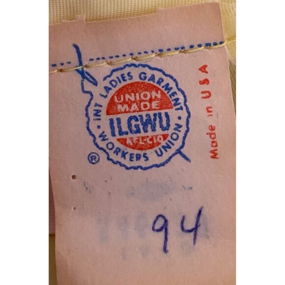 Vintage Union Made Yellow NADINE Chiffon Beauty Flutter Sleeve Maxi Dress  SMALL - Picture 7 of 7